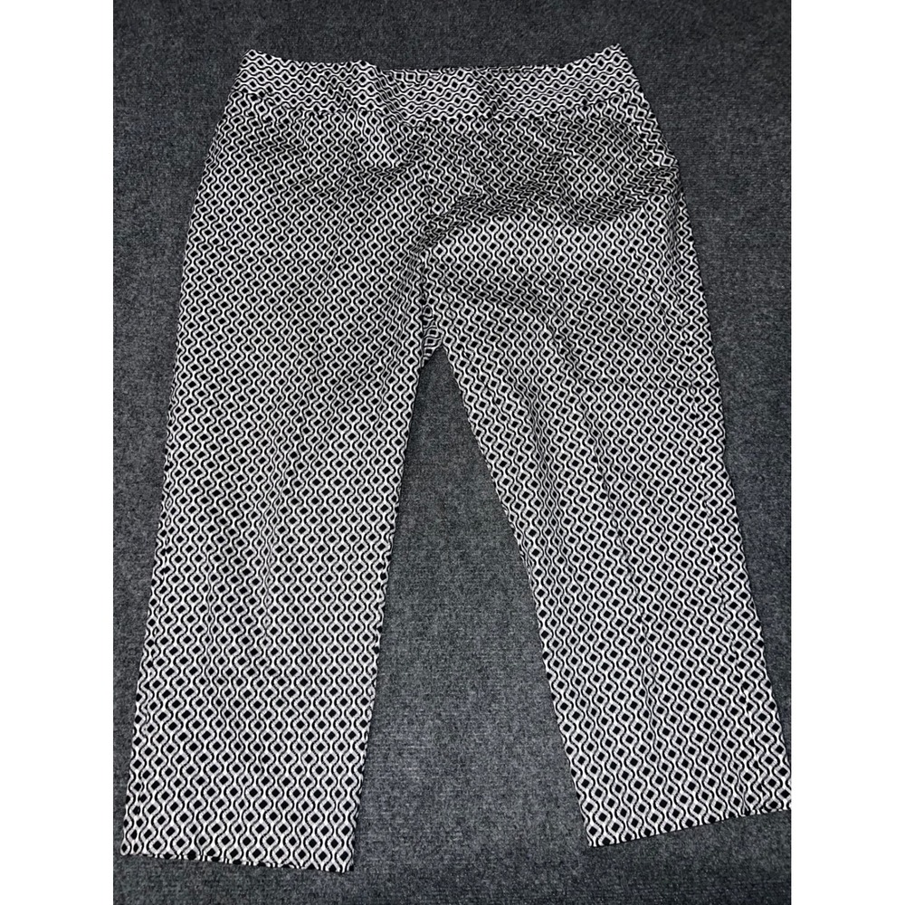 Coldwater Creek Natural Fit Black White Geometric Crop Pants Size 14
